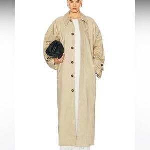 Beige Long Button-Up Coat